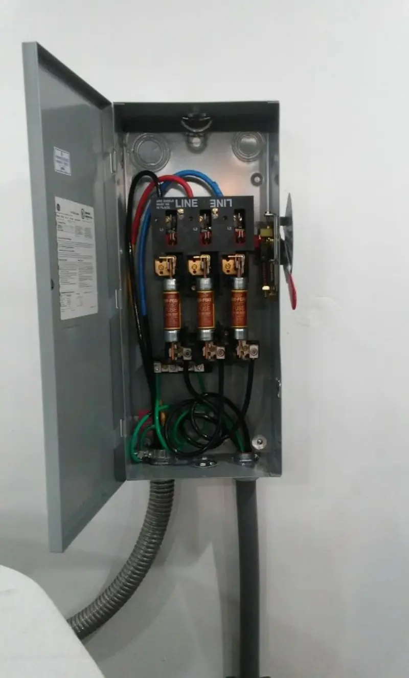 Three-phase disconnect switch installed for Smoke Detector Installation in Palm Coast